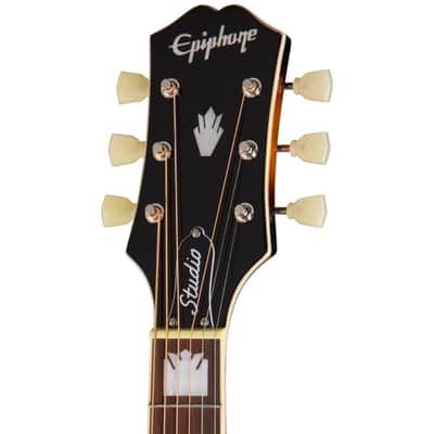Epiphone J-200 Studio EC Acoustic-Electric Guitar w/ Gig Bag - Vintage Sunburst image 9