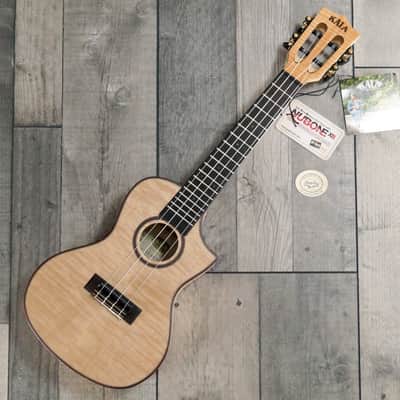 Kala KA-ASFM-C-C All Solid 'Flamed Maple' Electro Cutaway Concert Ukulele, Satin image 1