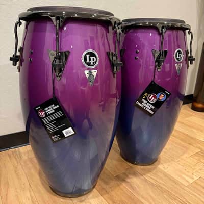 ~NEW!~ LP Latin Percussion Tony Succar Signature New Zealand Pine Conga & Tumbadora Pair in Rainbow Lacquer with Black Nickel Hardware & Black Skyn Heads image 2
