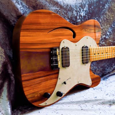 GB Liuteria Traditional Tele semi hollow rosewood and purple resin image 4