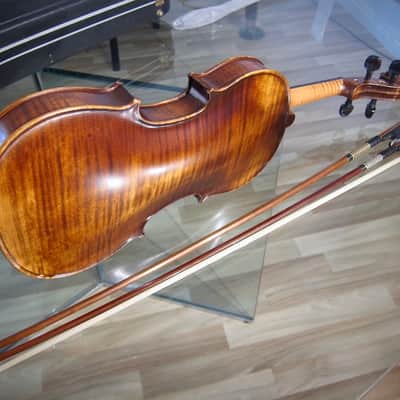 West German 4/4 Stradivarius Model Violin 1950s-1960s - Brown Varnish image 8