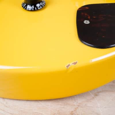 Burny Rock n' Roll RTV-55 MIJ 1992 Junior Yellow Double Cutaway TV Jr DC w/ Bag image 5