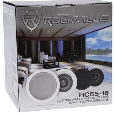 8 Rockville HC55-16 Black 5.25" 300 Watt In-Ceiling Home Theater Speakers 16 Ohm image 10
