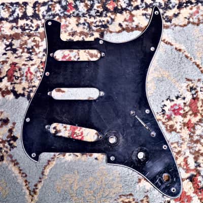 Chandler Industries Strat-Style Pickguard 3-Ply 11 Hole - Black / White / Black image 1
