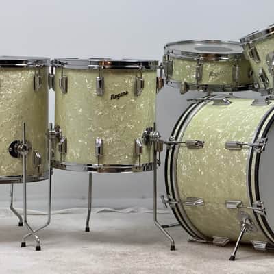 Rogers 20/12/14/16/5x14" Cleveland-Era Holiday Drum Set - White Marine Pearl image 2