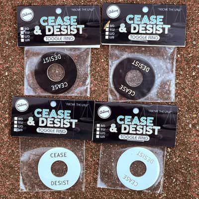 Chibson Cease & Desist Toggle Ring - White Text on Black Ring 2023 image 2