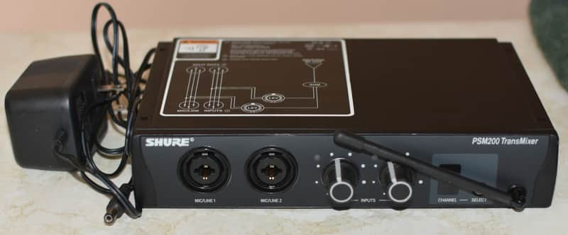 Shure P2T-H2 PSM200 IEM Wireless TransMixer H2 Band WITH Power Supply image 1