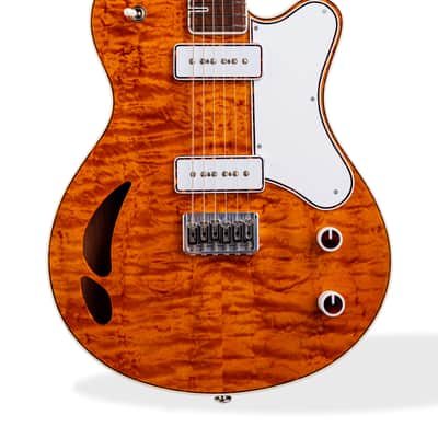 Heatley Guitars Beaumont, 2022 Amber/Ivory, Wolftone P-90's NEW (Authorized Dealer) image 3
