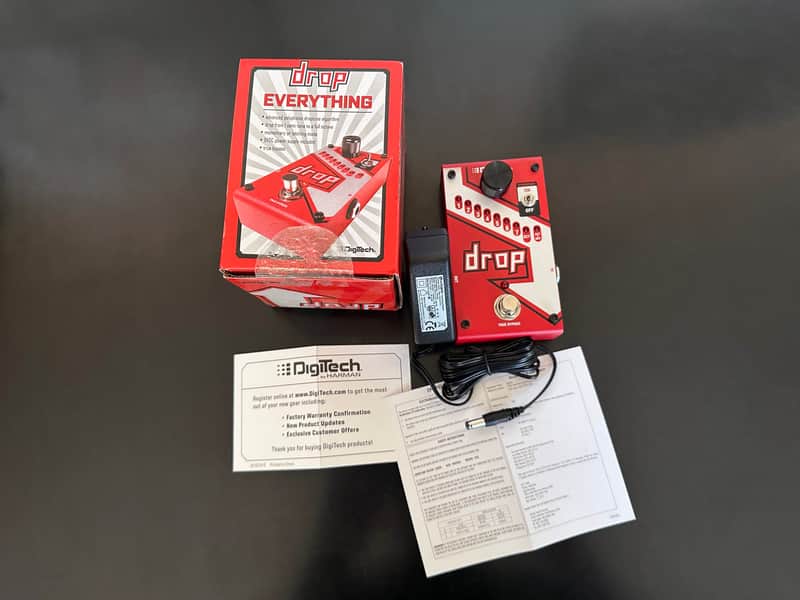 DigiTech Drop, polyphonic droptune, box, power supply, papers image 1
