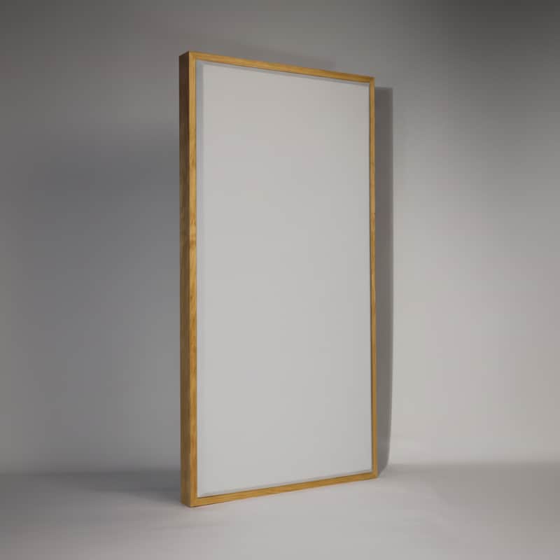 Custom Framed Acoustic Wall Panel | White Fabric & Golden Pecan Wood Frame | Furniture-Quality Sound Absorbing Panel | Recording Studio, Home Studio, Mixing Room, Podcast Studio, Home Theater, Listening Room, Office & Vocal Booth | Made in USA image 1