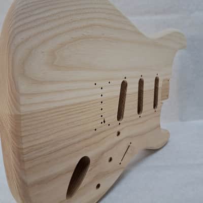 Unfinished Ash SSS Hardtail guitar body - fits Fender Strat Stratocaster necks J2234 image 5