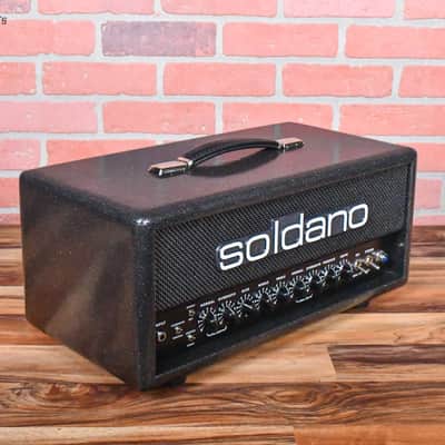 Soldano Custom Shop SLO30 30Watt All Tube Head w/ Matching 2x12 Cab Deep Space Tolex With Black Grill and Black Chicken Head Knobs image 6