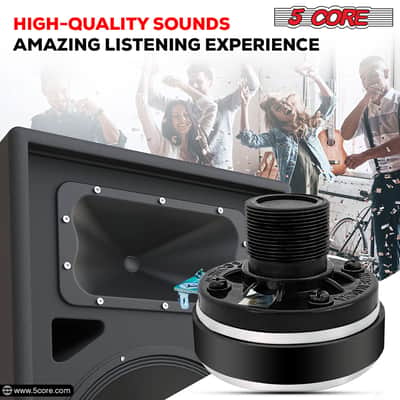 5 Core Compression Drivers Pair Horn Speaker 1 Inch Aluminum Tweeter 200W Peak 8 Ohm Pro Audio Driver image 6