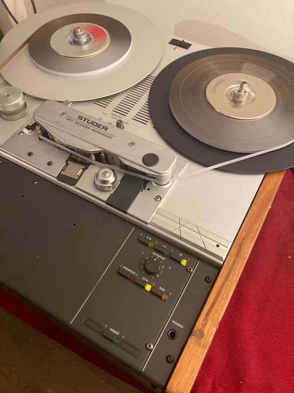 Studer 807 Professional Tape Recorder - wooden side panels and butterfly heads image 1