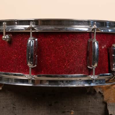 Vintage MIJ 5x14 Red Sparkle Snare Drum image 5