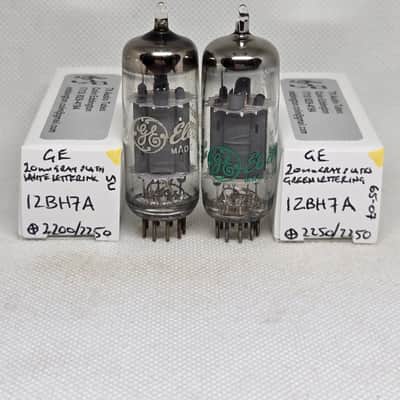 GE 12BH7A Short Gray Plate Well Matched (2.2%) Pair NOS 12BH7 ECC99