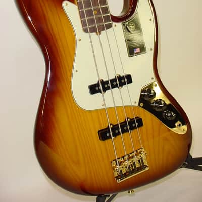 Fender 75th Anniversary Commemorative Jazz Bass, Rosewood Fingerboard, 2-Color Bourbon Burst w/ Case image 2