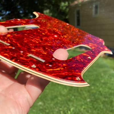 Celluloid Tortoise Pickguard For Fender Made In Japan 60's Mustang Relic Aged Wide Beveled Edges image 3
