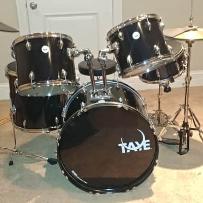 Taye 5 piece drum kit with high hat and cymbal 2003-2004 Black image 1