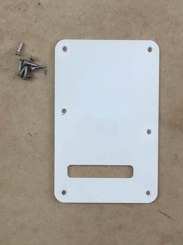 2002 Lefty Vintage Fender White Relic Tremolo Cover Standard Strat Back Plate 1 Ply Left Handed image 1