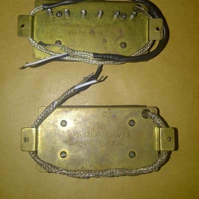 Vintage DiMarzio PAF & Super Distortion Set (Mid 70s Square Tab) Humbucker Pickup Pre DP103 DP100 image 2