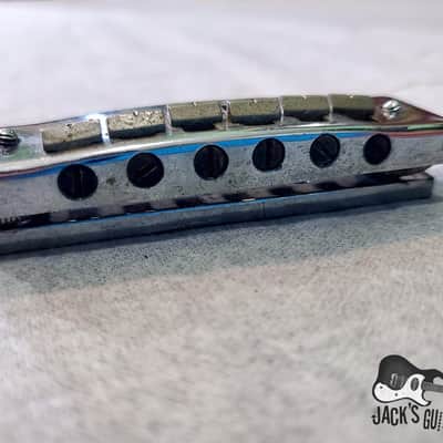 Gibson "Harmonica" Schaller-made Tune-O-Matic Bridge for Marauder, L6S, S-1 (1970s, Chrome) image 12