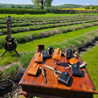 Guitar Wireless transmitter holster - handmade, hand stitched, vegetable tanned leather. image 24