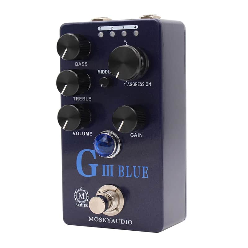 New MOSKYaudio G III BLUE Preamp/Overdrive/Distortion Effect Pedal True Bypass DC 9V image 1