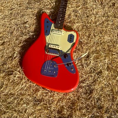 Vintage Matching Headstock Pre CBS Fender Jaguar 1964 - Fiesta Red image 8