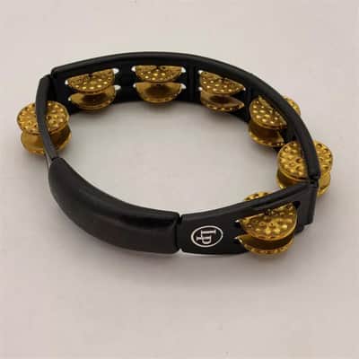 Used LP Cyclops Hand-Held Dimpled Jingle Tambourine Brass/Black - Very Good image 2