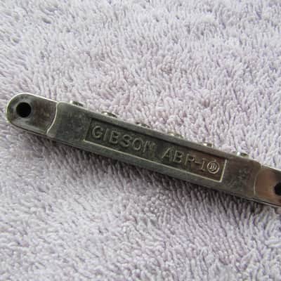 Vintage Nickel No Wire Gibson ABR-1 Bridge Fits Les Paul ES-335 Vintage Correct Late 50's Bridge image 1