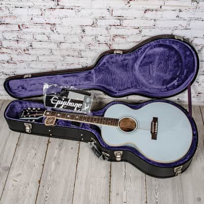 Epiphone J-180 LS Frost Blue - Incl. Hard Case image 11