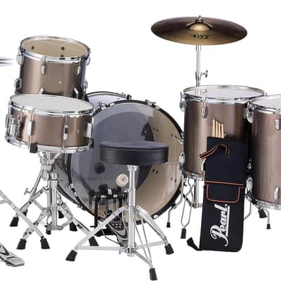 Pearl Roadshow Drum Set 5-Piece Complete Kit with Cymbals and Stands, Bronze Metallic (RS525WFC/C707) image 3
