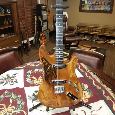 RARE Langcaster Swamp Kauri Wood Custom Electric Guitar by Joh Lang w/ Prehistoric Bird in Wood image 2