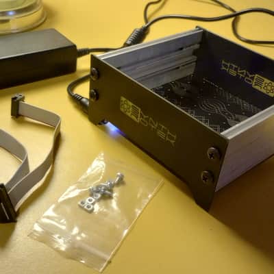24hp powered eurorack skiff with DC power supply, lightly used, synthrotek Ecoskiff image 2
