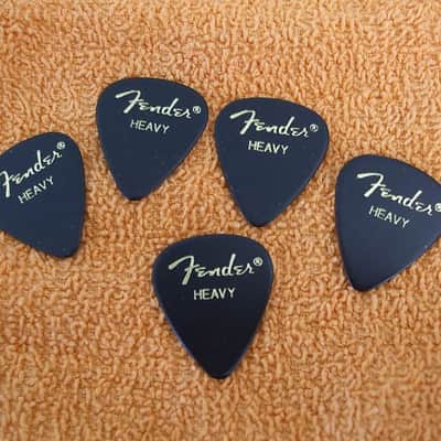 Fender 351 Shape Premium Celluloid Guitar Picks HEAVY black Moto Set of 5 ZCD image 2