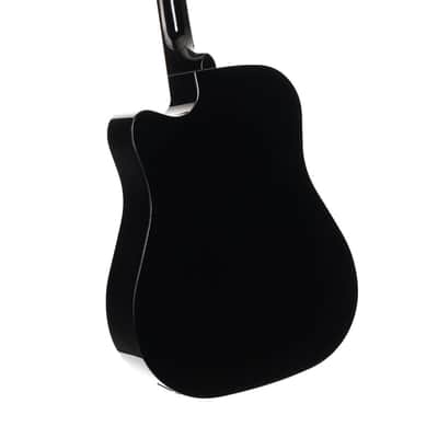 Cort Earth60CE Dreadnought Acoustic-Electric Guitar Black Gloss Solid Spruce image 4