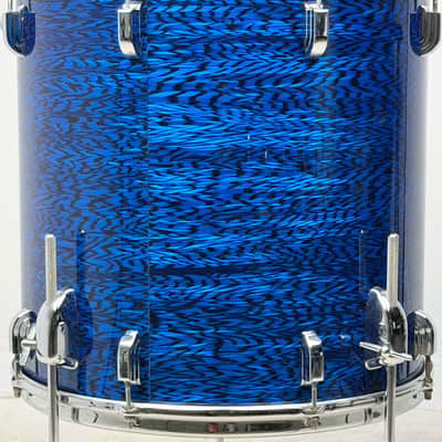 Leedy 20/13/16/18" Vintage 60's Drum Set - Blue Agate Partial Rewrap image 6