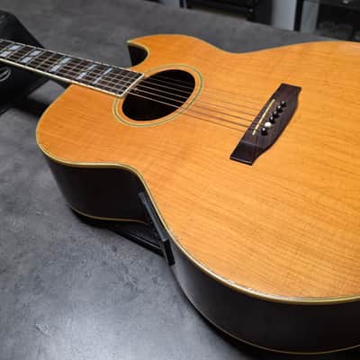 Landola J-800 Made in FINLAND Florentine Cutaway Jumbo Acoustic-Electric Guitar Finnish European EU Build with USA Shadow P4 4-band EQ pre-amp Vintage 80s 1980's Gibson Open-Book Headstock image 3