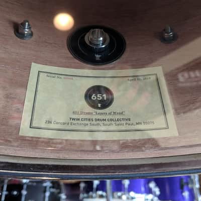 651 Drums 6.5x14 Oak "Layers of Wood" Snare Drum image 8