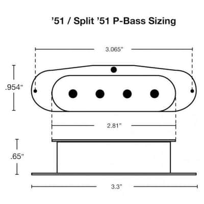 Lindy Fralin '51 P Bass Single Coil stock pickup - black image 2