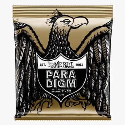 Paradigm Light 80/20 Bronze Acoustic Guitar Strings 11-52 Gauge Set Plasma Enhanced Wrap Wire Nanotech Coat-Treated image 1