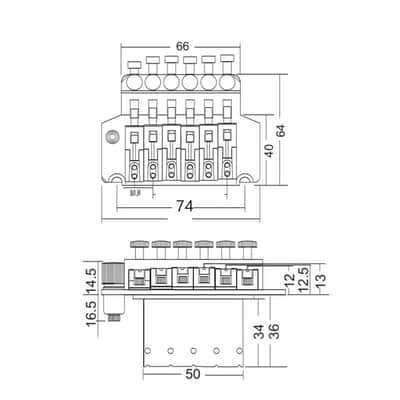 Wilkinson Double Locking Bridge Tremolo System in Chrome image 3