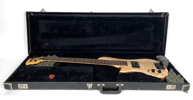 Custom Made Lefty Electric Bass Guitar Curly Maple Top Excellent Condition! image 1