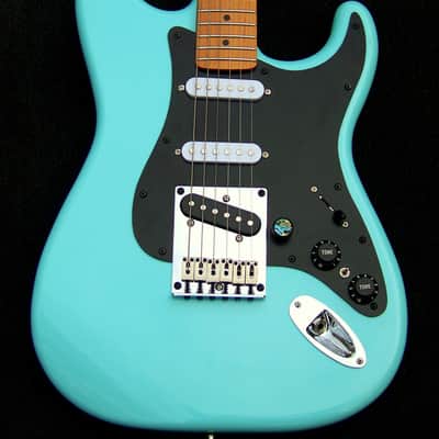 2024 Masterbuilt Sky Blue Hardtail Strat + Grover Locking Tuners +Roasted Maple Neck + Strat and Tele Pickups +7 Sound Switching+Treble Bleed+Working Bridge Tone+Leveled, Crowned and Polished Frets+Full Setup! image 1