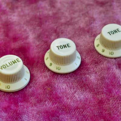 Vintage 1960's Fender Stratocaster Knob Set - Pre-CBS Control Knobs 1963 1964 Volume Tone image 1