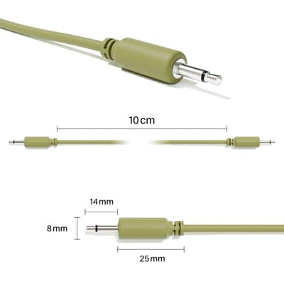 ExcelValley [Army Green | 180 cm - 70.87"] 5-Pack - Mono Modular Patch Cables Eurorack Synthesizer image 2