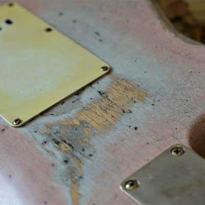 Fender American Stratocaster Heavy Relic Shell Pink Eric Johnson Pups Maple Neck image 11