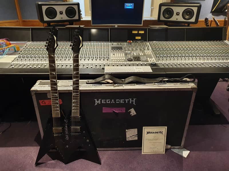 Dave Mustaine's  Personal Dean Double Neck Flying King V VMNT Megadeth Tour Guitar Signed by him KV1 image 1