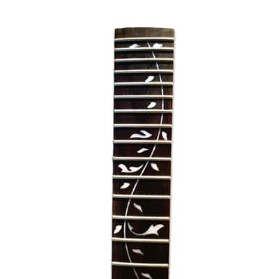 24 Fret Electric Guitar Neck 25.5" Mahogany Rosewood Vine Inlay Unfinished Bolt-On image 6